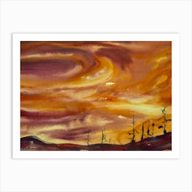 Sunset In The Mountains Art Print