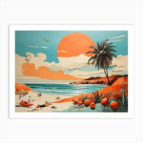 'Sunset At The Beach' 1 Art Print