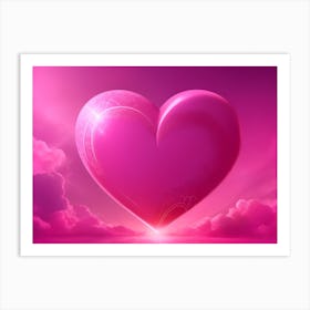 A Glowing Pink Heart Vibrant Horizontal Composition 75 Art Print