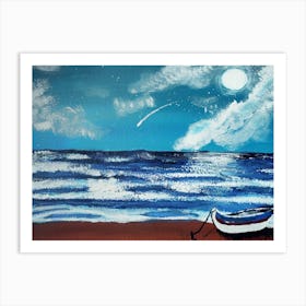 Quiet night on shore Art Print