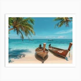 Two Boats On The Beach Art Print