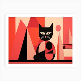 Abstract Cat 2 Art Print