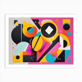 Abstract Illustration Of Shapes In Vivid Colors 1 Art Print