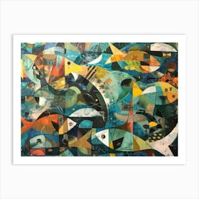 Abstract Fishes Art Print