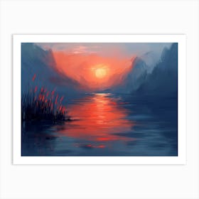 Sunset By The Lake 4 Art Print