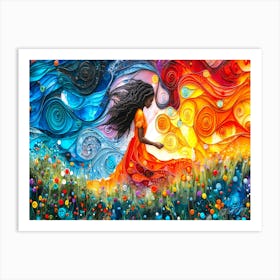 Head Winds - Meadow Girl Art Print