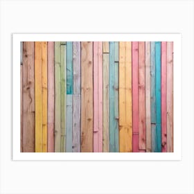 Colorful Wood Wall 7 Art Print