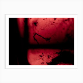 Closeup Of Red Light In A Old Glass Lamp Art Print