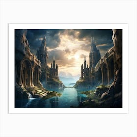 Fantasy City of Water Art Print