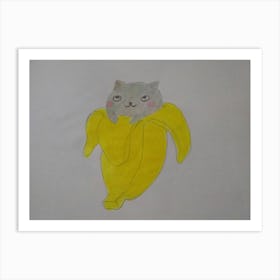 Banana Cat Art Print