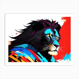 Lion colorful 1 Art Print