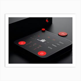 A Sleek Intuitive Directional Interface Emerging From Black Abyss Designed With A Minimalist Aesth (3) Art Print