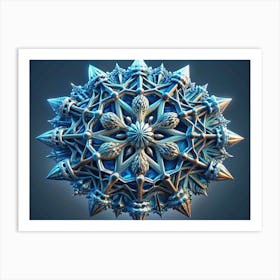 Abstract 3d Metal Object With Spikes And Detailed Design Art Print