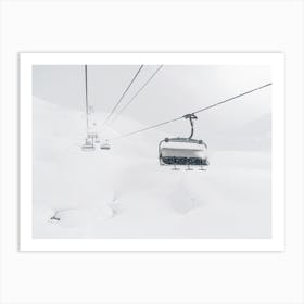 Ski Lift In Blizzard Art Print