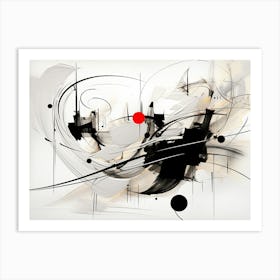 Harmony Abstract Black And White 1 Art Print