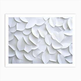 White Geometric Leaves 3d Tiles Texture 2 Art Print