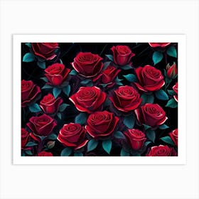 Red Roses Wallpaper 5 Art Print