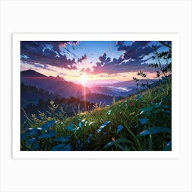 Sunset In The Mountains 2 Art Print