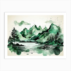 Watercolor Landscape Painting 5 Art Print