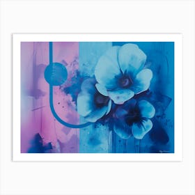 Blue and Pink Flowers Art Print