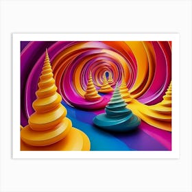 A Vibrant 3d Modern Art Print