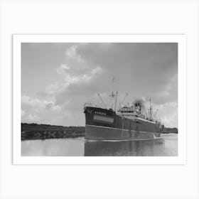 Freighter Outbound From The Port Of Houston, Houston, Texas, She Is Riding High Because She Will Load Most Of Her Art Print