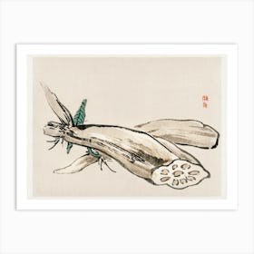 Lotus Root, Kōno Bairei Art Print