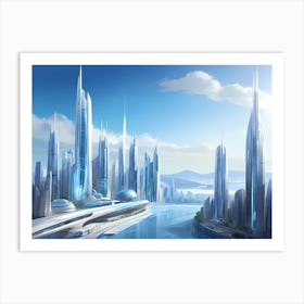 Futuristic City 1 Art Print