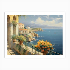 Balcony Overlooking The Sea 2 Art Print