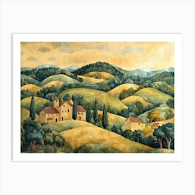 European Countryside Tapestry 13 Art Print