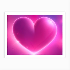 A Glowing Pink Heart Vibrant Horizontal Composition 19 Art Print