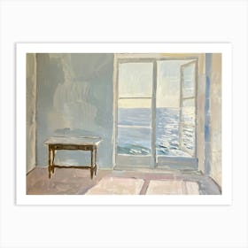 Coastal Calm View Painting Inspired By Paul Cezanne Art Print