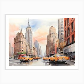 New York Drawing Watercolor 5 Art Print