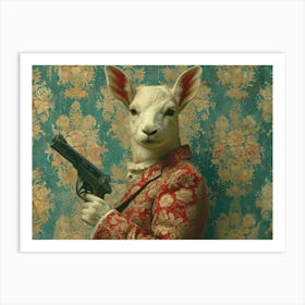 Absurd Bestiary: From Minimalism to Political Satire.Goat In A Suit Art Print