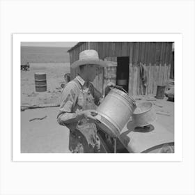 Untitled Photo, Possibly Related To Pouring Gasoline Into Tractor, Large Farm Near Ralls, Texas Art Print
