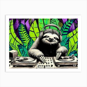 C A Sloth Dj H Art Print