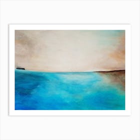 Seascape Painting, Blue Color Art Print