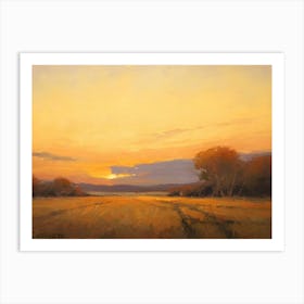 Sunset In The Field Art Print