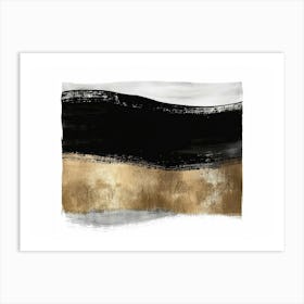 Abstract Black And Gold Painting 98 Art Print