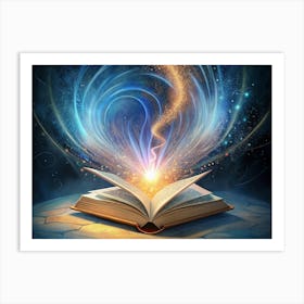 Open Book With Magic Light Art Print