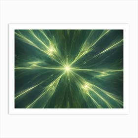 An Abstract Fractal Design With A Starburst Pattern, Radiating Outwards From A Central Point With Glowing, White Light Art Print