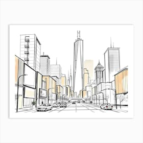 Sketch Of A City Art Print