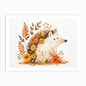 Little Floral Hedgehog 5 Art Print