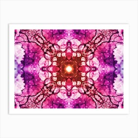 Purple Watercolor Flower Pattern Art Print