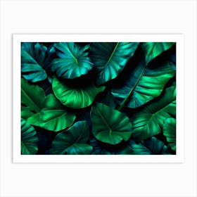 Tropical Leaves Wallpaper Art Print