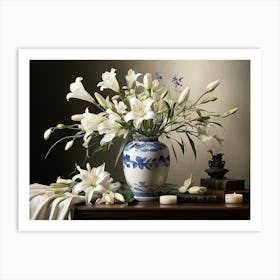 White Lilies Art Print