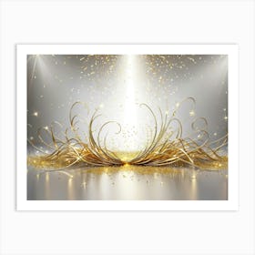 Christmass style sparkling silver gold background 3 Art Print