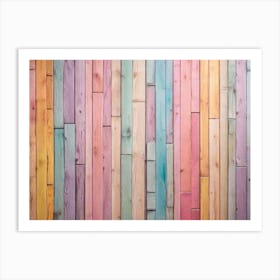 Colorful Wood Wall 6 Art Print