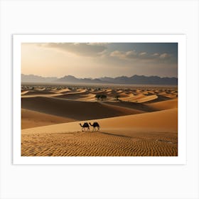 Camels In The Desert 11 Art Print