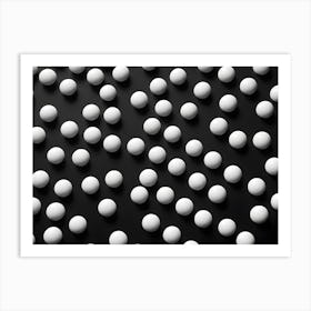 Pattern Of White Spheres Arranged On A Black Background Art Print